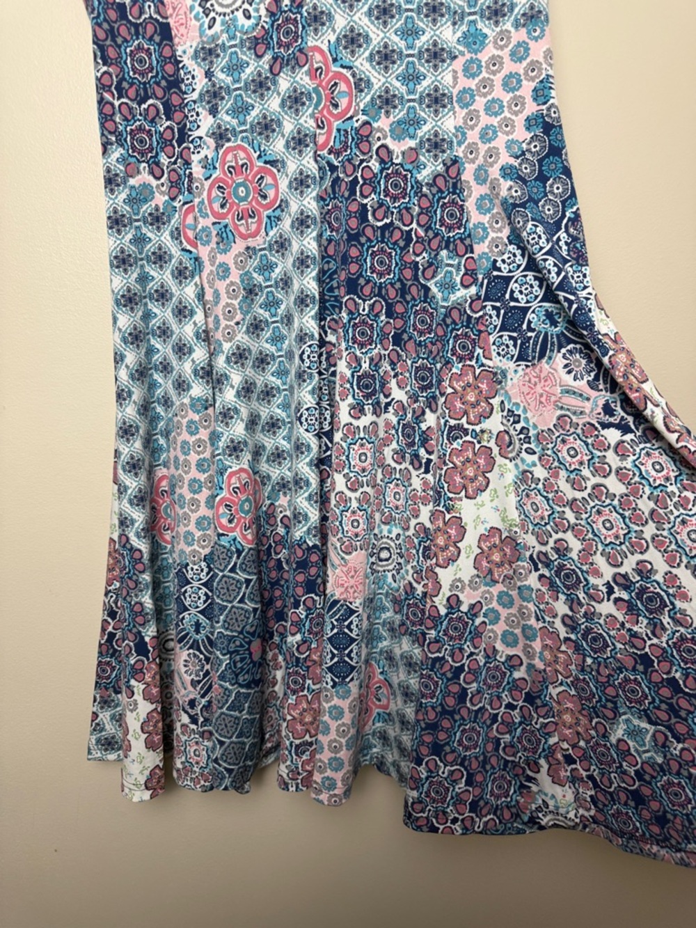 Papa Vancouver Sleeveless Blue Pink Patterned Midi Dress Size S - Picture 5 of 7
